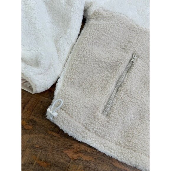 Vans Sherpa Lined Jacket Womens XL Fleece Avondale Cream Beige Full Zip Checker - Picture 5 of 14